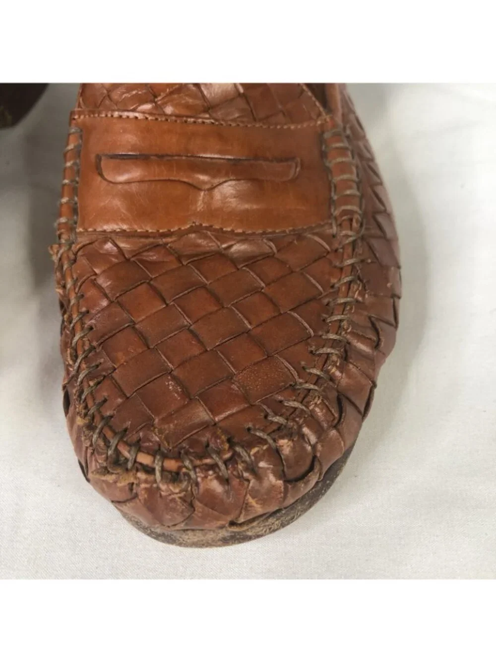 Allen Edmonds Shoes Women 7 Brown Woven Leather Loafer Flats Old Money Preppy